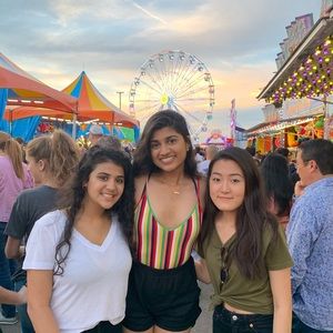 Striped Cami Red/Green Bodysuit - S - Forever21